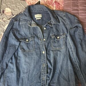 Universal Thread Denim Button-Down Shirt - Blue